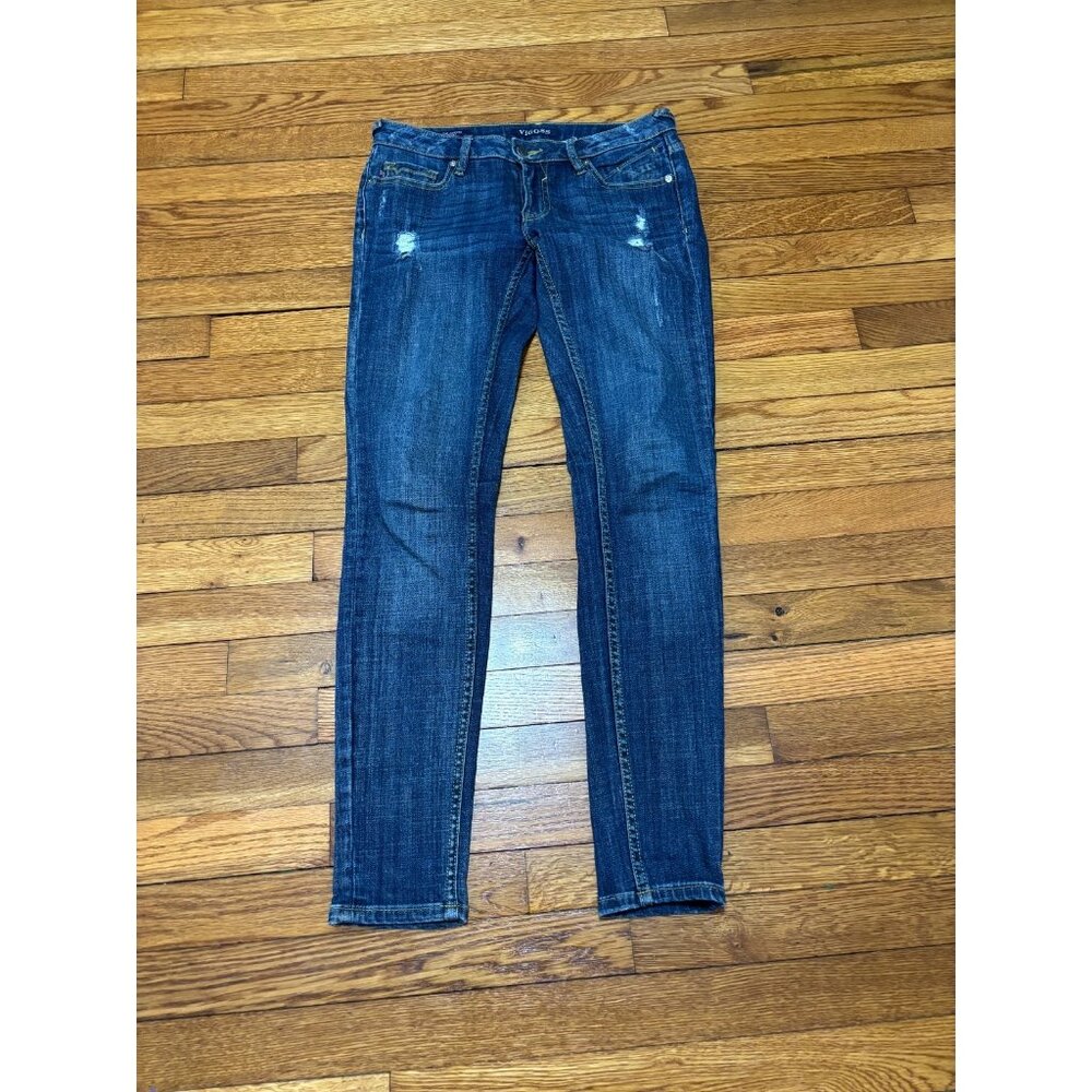 Vigoss Womens Jagger Skinny Jeans Size 25 30x30 Blue Low Rise Dark Wash Denim